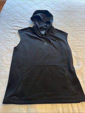 Jordan Black Sleeveless Hoodie with Reflective Jumpman